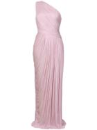 Maria Lucia Hohan Gathered Rosalle Gown - Pink & Purple