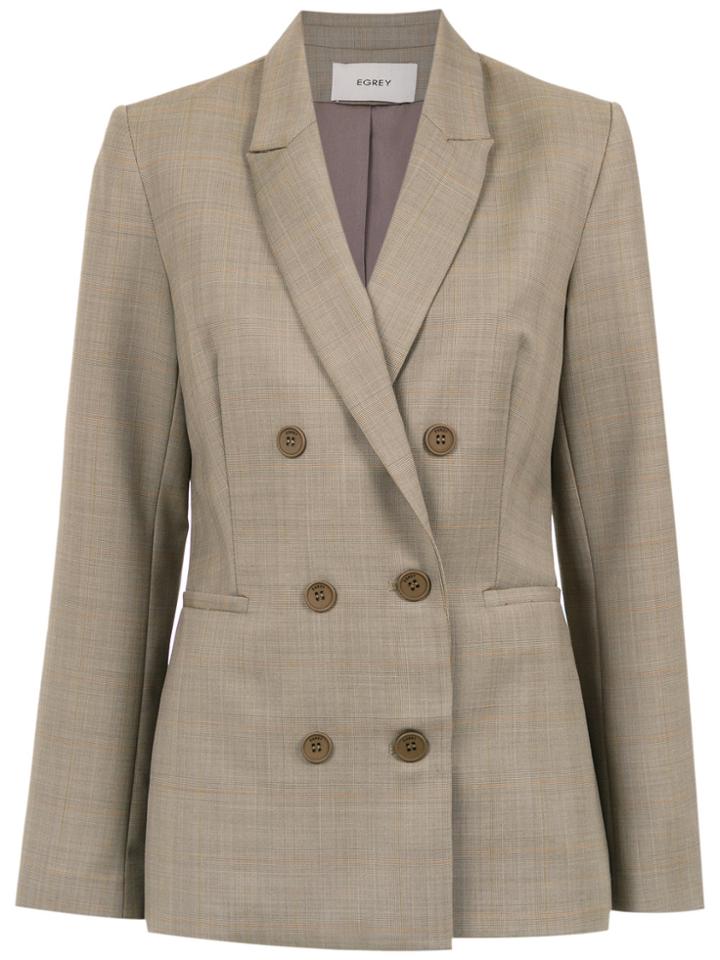 Egrey Check Blazer - Brown