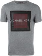 Michael Kors Square Print T-shirt, Men's, Size: Medium, Grey, Cotton