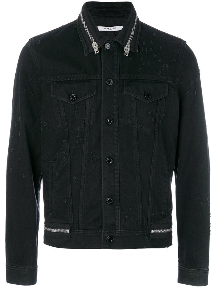 Givenchy Zip Trim Denim Jacket - Black