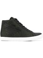 Ea7 Emporio Armani Logo Print Hi-top Sneakers - Black