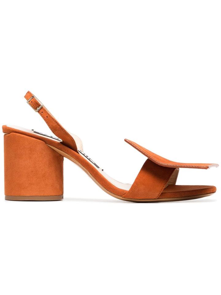 Jacquemus Orange Rond Carre 65 Leather Sandals - Brown