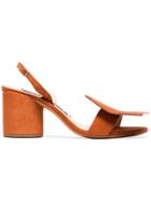 Jacquemus Orange Rond Carre 65 Leather Sandals - Brown