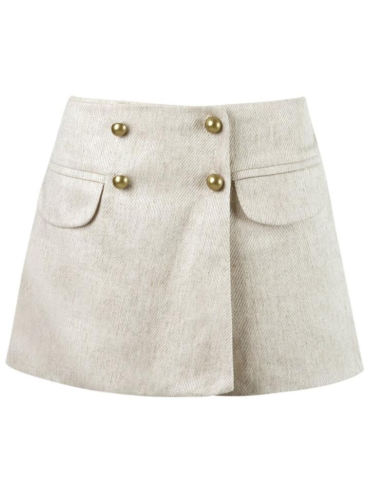 Andrea Bogosian Pocket Skorts, Women's, Size: G, Nude/neutrals, Cotton/viscose