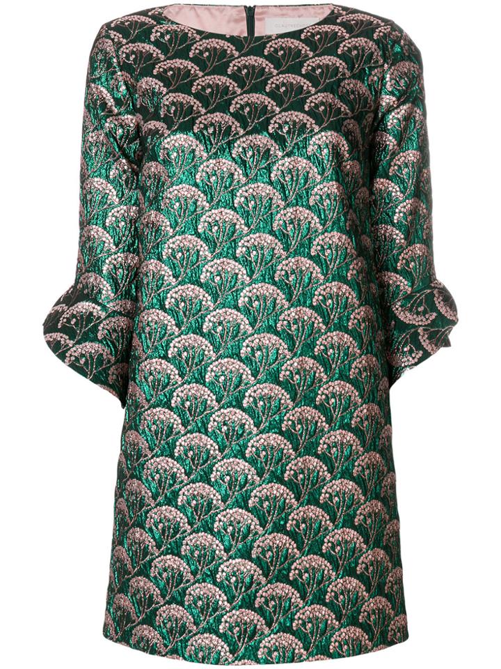 L'autre Chose Metallic Embroidered Dress - Green