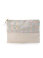 Sarah Chofakian Leather Clutch, Women's, Nude/neutrals, Leather
