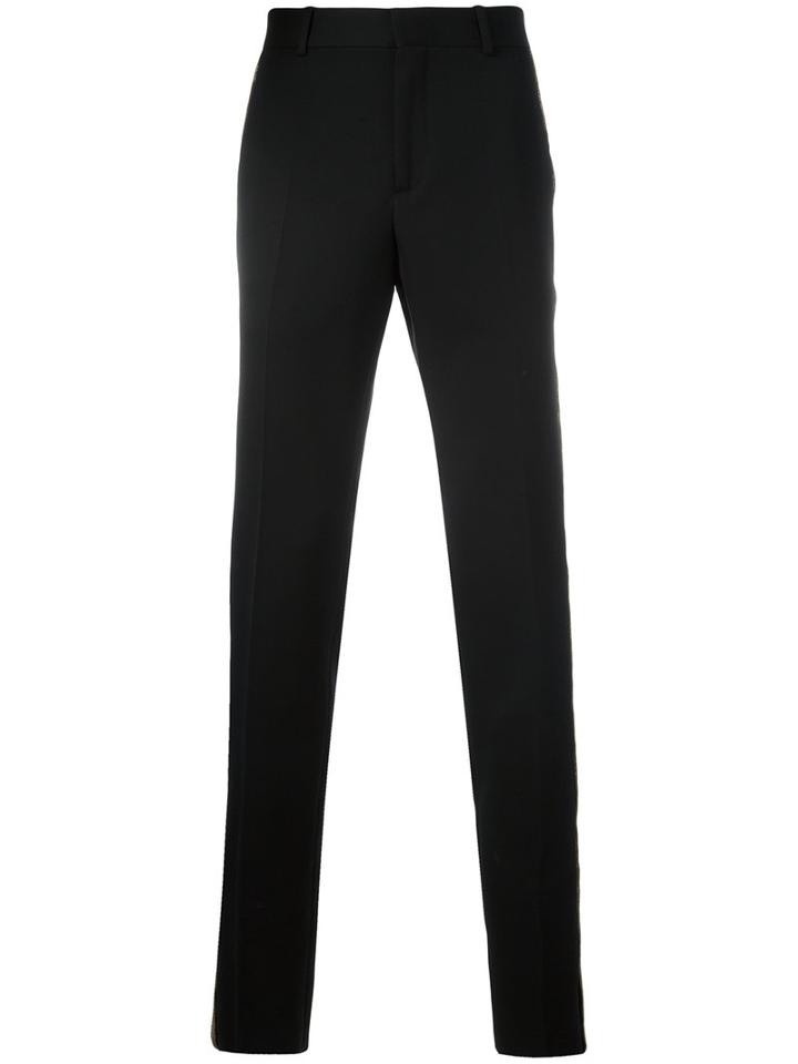 Alexander Mcqueen Straight-leg Trousers, Size: 50, Black, Wool/acetate/viscose