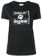 Courrèges - Logo Print T-shirt - Women - Cotton - 2, Black, Cotton