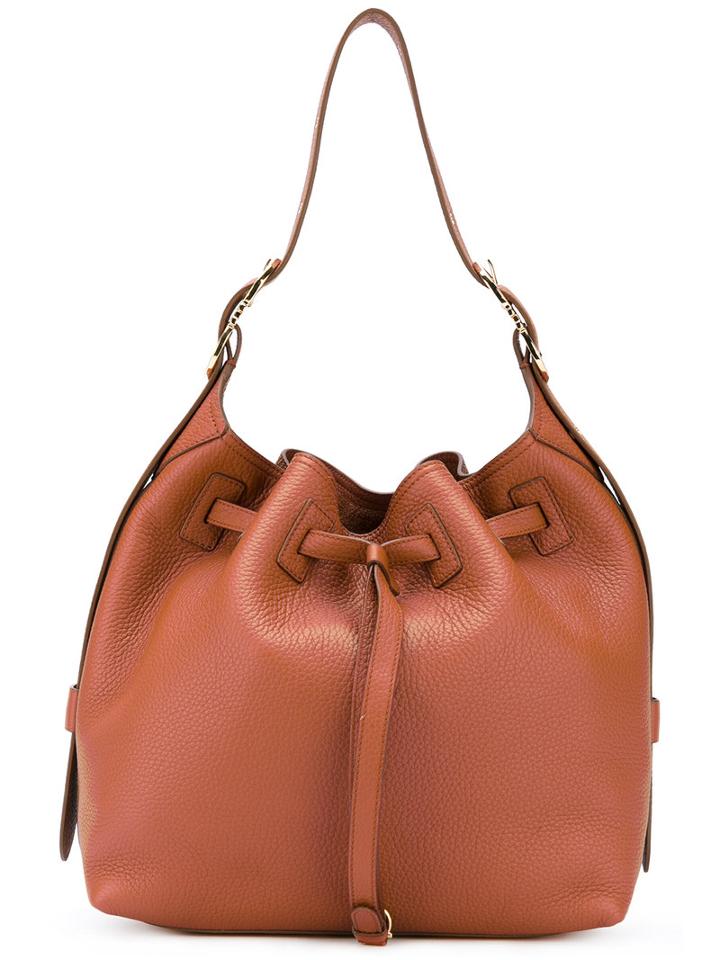 Salvatore Ferragamo - Carla Drawstring Bucket Bag - Women - Calf Leather - One Size, Brown, Calf Leather