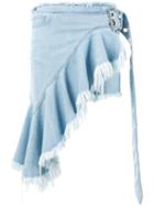 Marques'almeida - Asymmetric Denim Skirt - Women - Cotton - M, Blue, Cotton