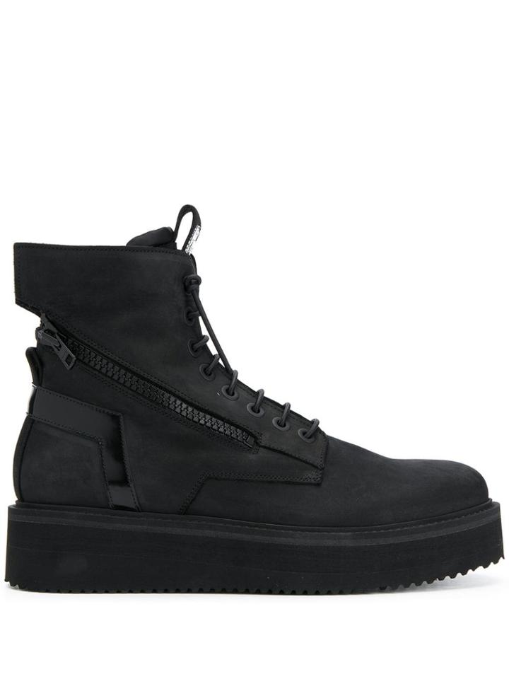 Bruno Bordese Flatform Lace-up Boots - Black