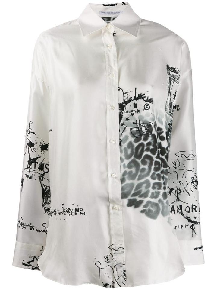 Ermanno Scervino Script Printed Shirt - White