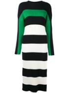 Stella Mccartney - Long-length Striped Dress - Women - Silk/cotton/virgin Wool - 40, Blue, Silk/cotton/virgin Wool
