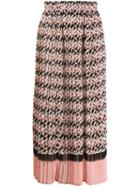 Elisabetta Franchi Logo Print Pleated Skirt - Pink