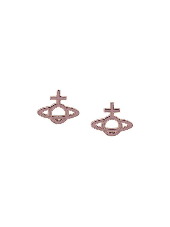 Vivienne Westwood Logo Plaque Earrings - Pink