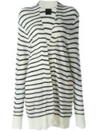 Rta Striped Open Cardigan, Women's, Size: Medium, Nude/neutrals, Cashmere