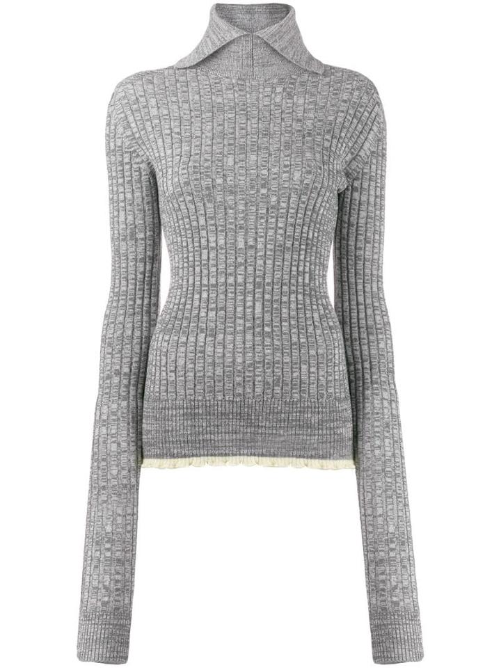 Jil Sander Folded Neck Jumper - Grey