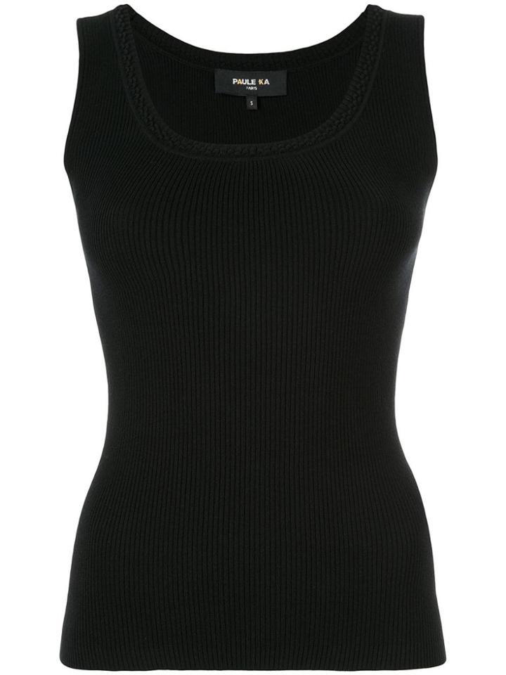 Paule Ka Sleeveless Knit Top - Black