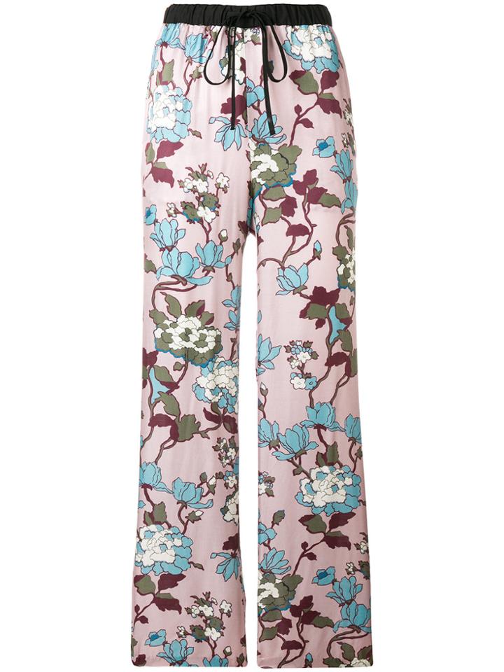 Department 5 Relaxed Drawstring Trousers - Pink & Purple