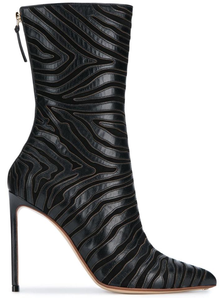 Francesco Russo Zebra Booties - Black
