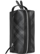 Burberry London Check And Leather Pouch - Black