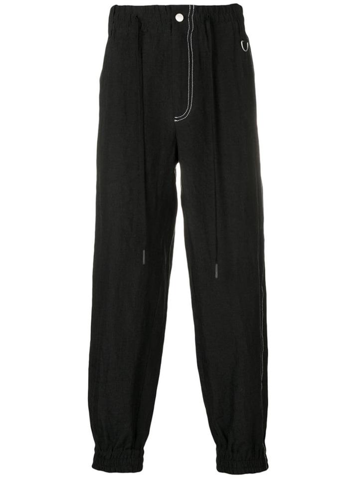 Andrea Ya'aqov Stitch Detail Track Trousers - Black