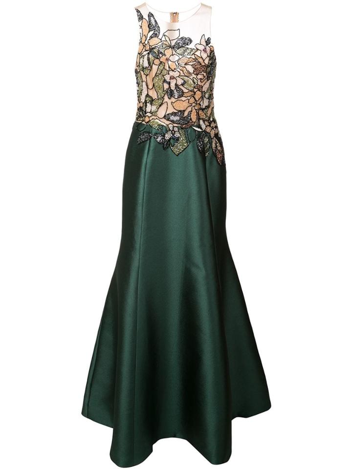Patbo Mosaic Beaded Gown - Green