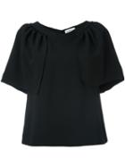 Osman Draped Shortsleeves T-shirt, Women's, Size: 6, Black, Viscose/acetate