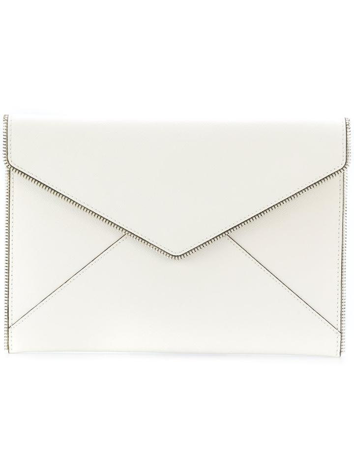 Rebecca Minkoff - Leo Clutch - Women - Leather/metal - One Size, White, Leather/metal
