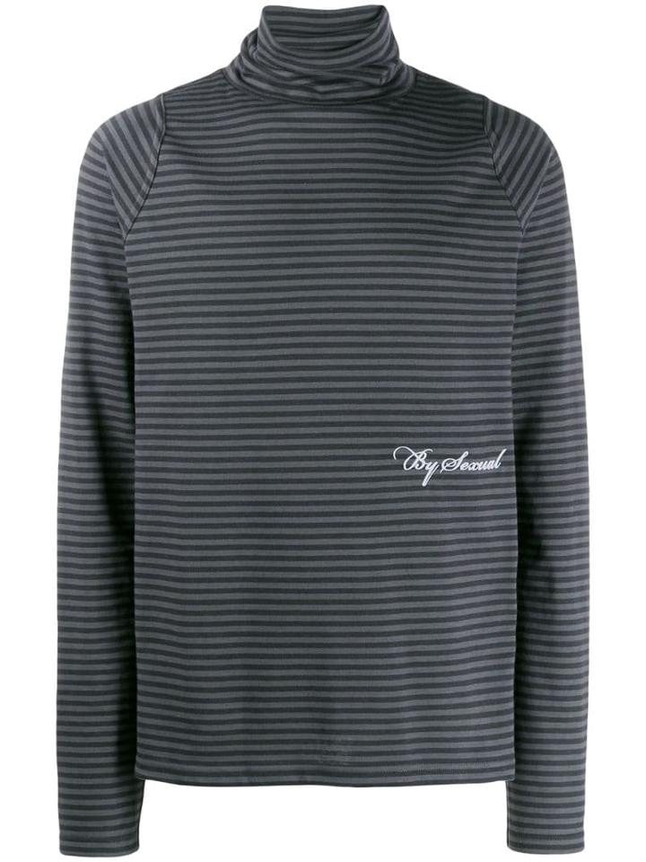 Martine Rose Striped Turtle Neck Sweater - Grey