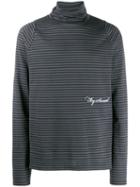 Martine Rose Striped Turtle Neck Sweater - Grey