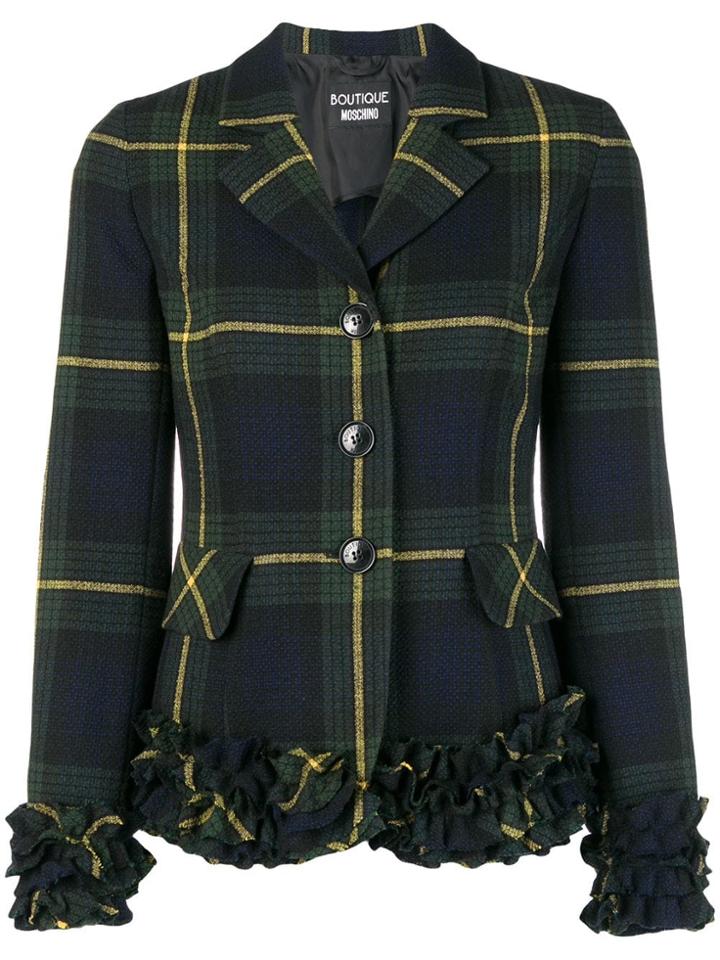 Boutique Moschino Ruffle Fitted Blazer - Blue