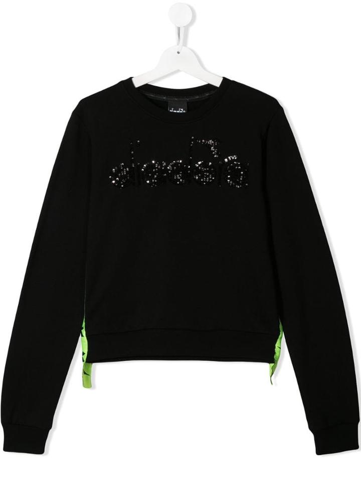 Diadora Junior Teen Embellished Logo Sweatshirt - Black