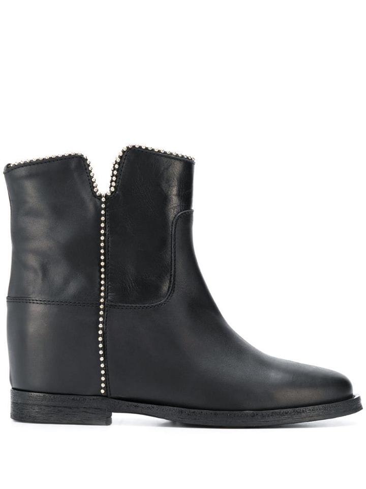 Via Roma 15 Chain Trim Ankle Boots - Black