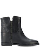 Via Roma 15 Chain Trim Ankle Boots - Black