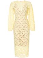 Ginger & Smart Link Embroidered Mesh Dress - Yellow
