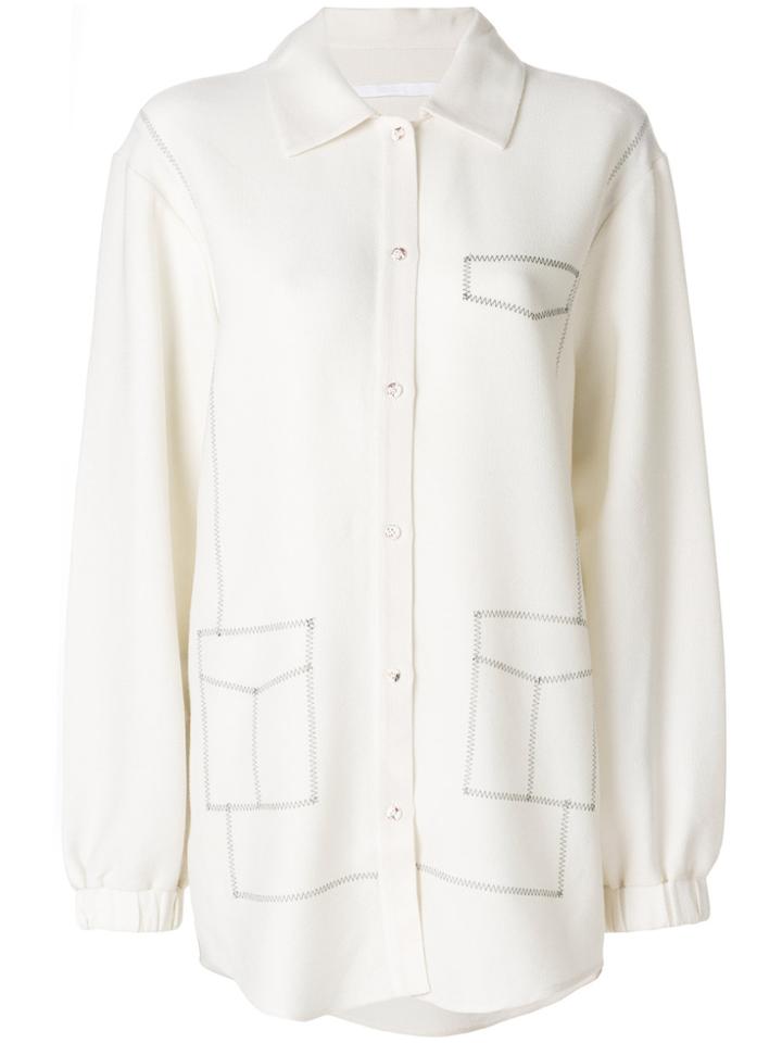 Pinghe Stitched Shirt - Nude & Neutrals