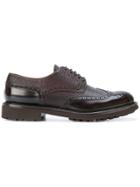 Doucal's Two Tone Textured Brogues - Brown