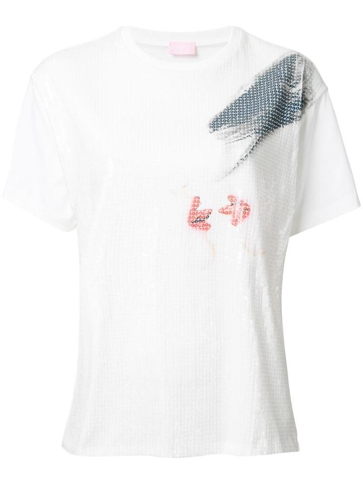 Giamba Sequined T-shirt, Women's, Size: 42, White, Cotton