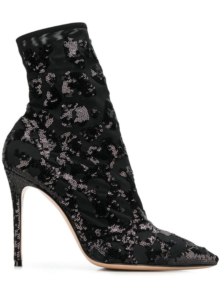 Gianvito Rossi Sequin Sock Boots - Black