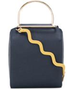 Roksanda Wavy Shoulder Strap Gold Detail Bag, Women's, Blue, Leather