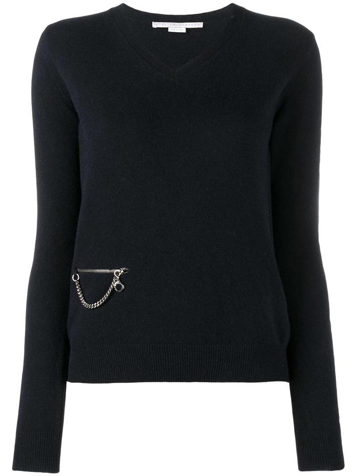 Stella Mccartney Chain Pocket Jumper, Women's, Size: 42, Blue, Wool/viscose/brass/polyester