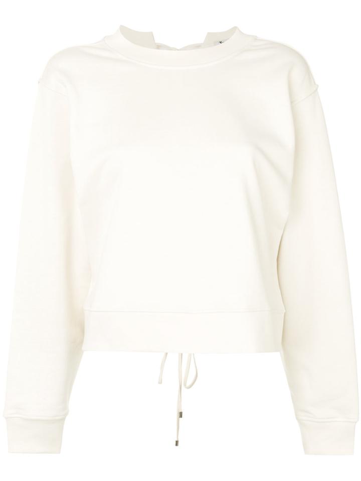 T By Alexander Wang Tie Back Sweatshirt - Nude & Neutrals