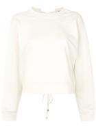 T By Alexander Wang Tie Back Sweatshirt - Nude & Neutrals