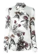 Ann Demeulemeester Floral Print Blouse, Women's, Size: 38, White, Silk/spandex/elastane