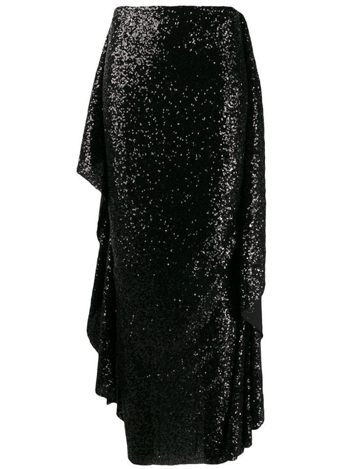Paula Knorr Draped Sequinned Skirt - Black
