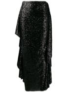 Paula Knorr Draped Sequinned Skirt - Black
