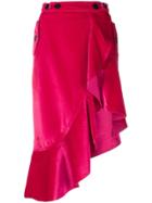 Self-portrait Ruffled Hem Skirt - Pink