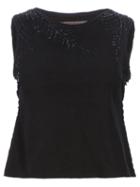 Projet Alabama Embroidered Sleeveless Top, Women's, Size: Small, Black, Cotton