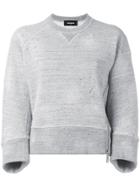 Dsquared2 Cropped Side Zip Sweatshirt - Grey